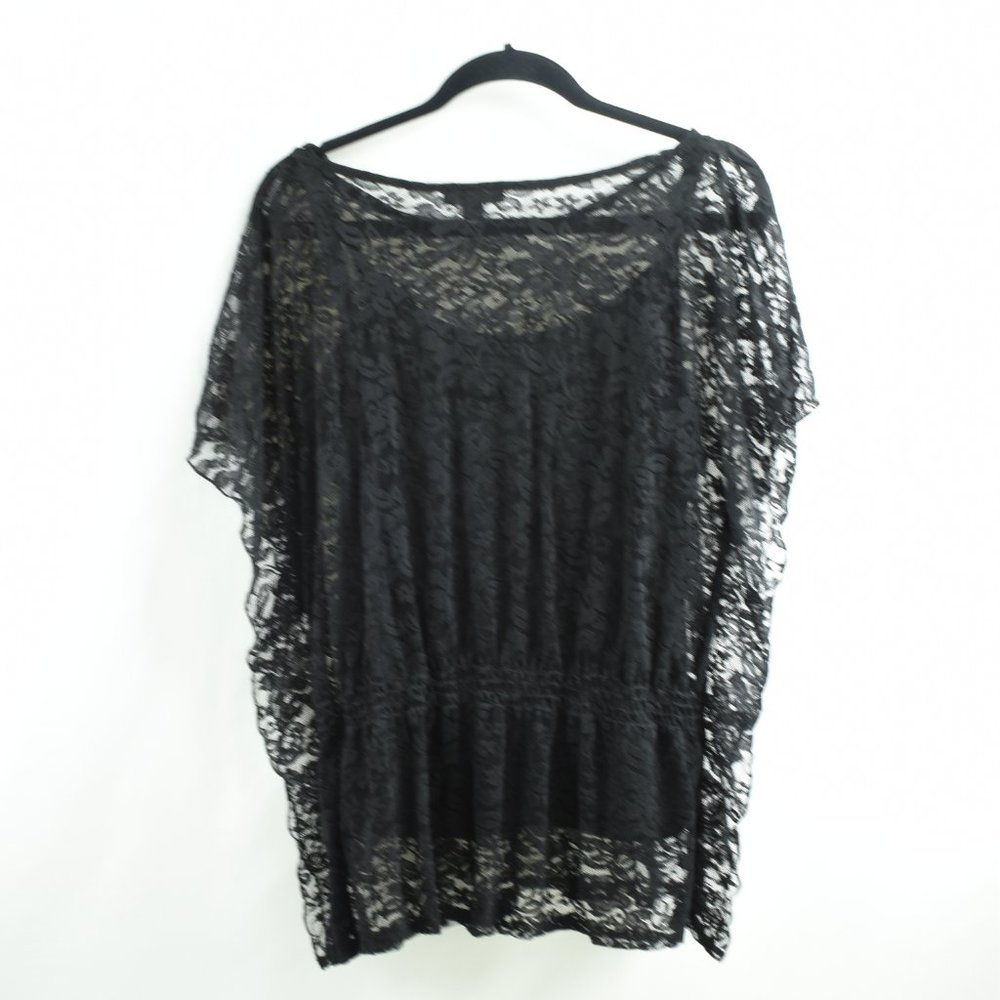 AB Studio Black Sheer Top with Cami Size L - Picture 13 of 14